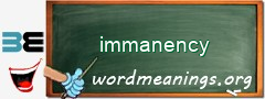 WordMeaning blackboard for immanency